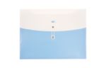 9 1/8 x 13 Plastic Envelopes with Button & String Tie Closure - Letter Booklet - (Pack of 12) Two-Tone Light Blue