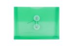 5 1/2 x 7 1/2 Plastic Envelopes with Button & String Tie Closure (Pack of 12) Green