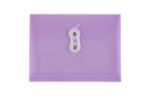 5 1/2 x 7 1/2 Plastic Envelopes with Button & String Tie Closure - Index Booklet - (Pack of 12) Lilac Purple