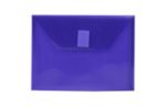 5 1/2 x 7 1/2 Plastic Envelopes with Hook & Loop Closure - Index Booklet - (Pack of 12) Purple