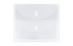 9 3/4 x 11 3/4 Plastic Expansion Envelopes with Hook & Loop Closure - Letter Open End - 1 Inch Expansion - (Pack of 12) Clear