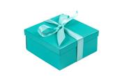 5 x 5 x 2 2/5 Collapsible Gift Box w/Lid & Satin Ribbon