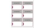 3 1/3 x 4 Rectangle (1 Color) Laser Sheet Mailing Label (6 per sheet) White w/Burgundy  Gray