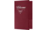 6 x 9 Welcome Folder Burgundy Linen - Silver Foil Flourish